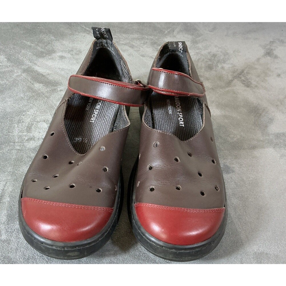Giraudon New York Sport Mary Jane Women’s 9.5 Shoes Leather Brown Red Toe 39.5